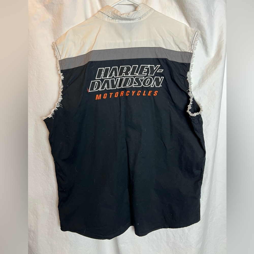 Harley Davidson Vest Black/White/Grey Sz XL